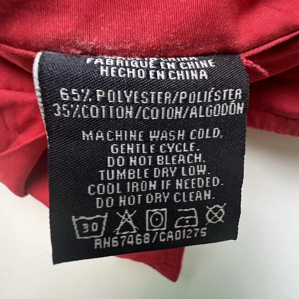 Nautica  Red Khaki Rope Tie Pillow Covers 17 X 17 Cotton, Exc Condition